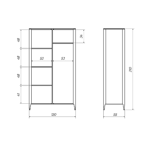 Шкаф двухстворчатый молочного цвета Type в Костроме