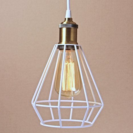 Подвесной светильник Wire Cage Pendant Punch White Белый Подвесной светильник Wire Cage Pendant Punch White Белый в Костроме | Loft Concept
