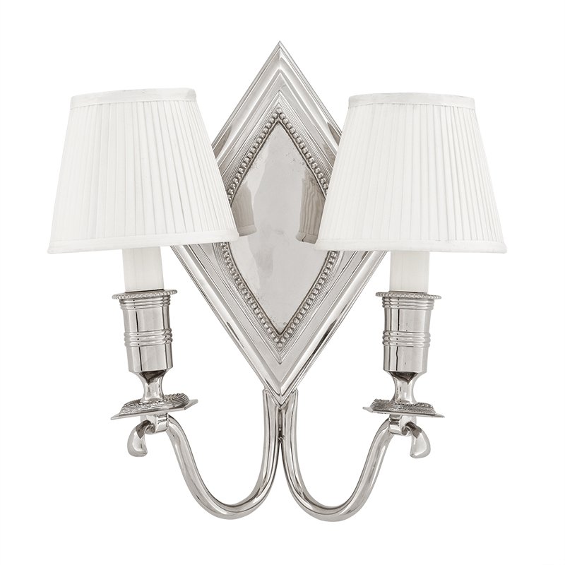 Бра Eichholtz Wall Lamp Diamond Double Никель Белый Бра Eichholtz Wall Lamp Diamond Double Никель Белый в Костроме | Loft Concept