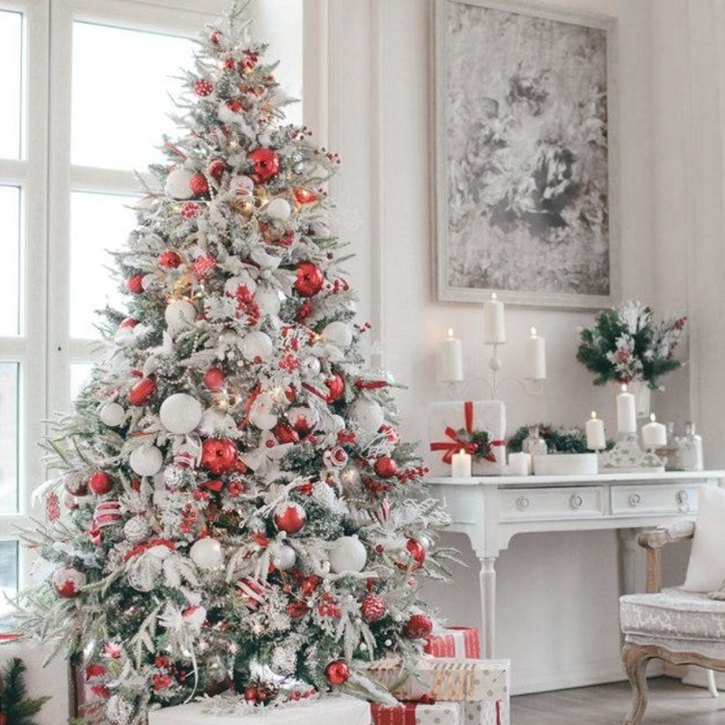 Дизайнерская Елка с Новогодним Декором Снежные Ягоды Christmas tree Snow Berries Красный Белый Зеленый Дизайнерская Елка с Новогодним Декором Снежные Ягоды Christmas tree Snow Berries Красный Белый Зеленый в Костроме | Loft Concept