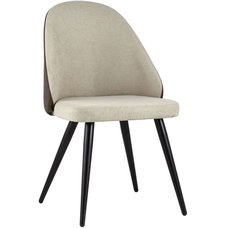 Стул Miruna Fabric and Leather Chair Бежевый Коричневый Черный Стул Miruna Fabric and Leather Chair Бежевый Коричневый Черный в Костроме | Loft Concept