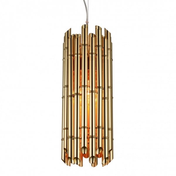 Люстра Golden Bamboo Pendant Глянцевое золото Люстра Golden Bamboo Pendant Глянцевое золото в Костроме | Loft Concept