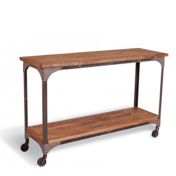 Консоль стол Industrial Metal Rust Console Table on Wheels Консоль стол Industrial Metal Rust Console Table on Wheels в Костроме | Loft Concept