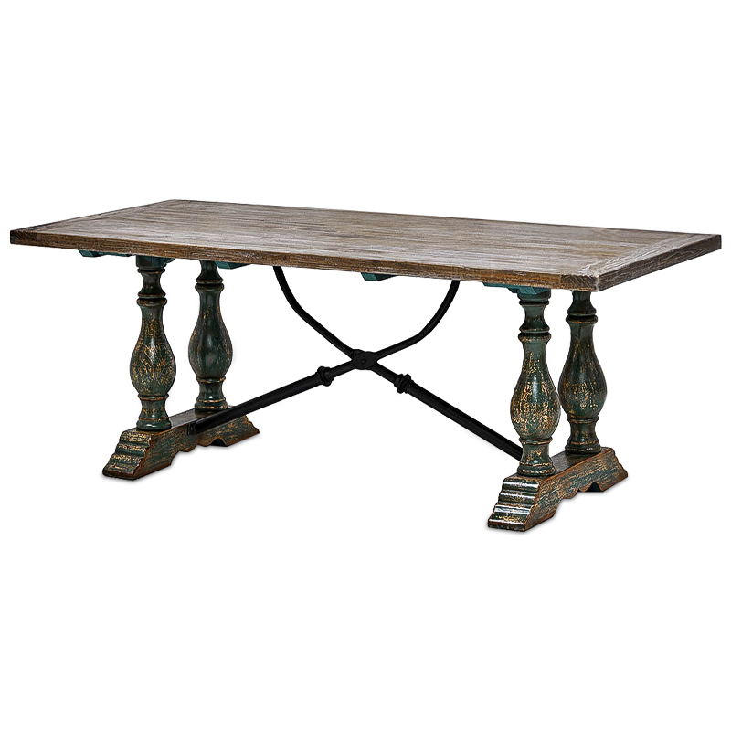 Обеденный стол Stenio Table Коричневый винтаж Черный Изумрудный Обеденный стол Stenio Table Коричневый винтаж Черный Изумрудный в Костроме | Loft Concept