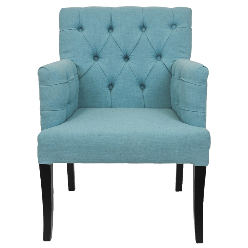 Кресло Addison Chic Armchair blue flax Бирюзовый Черный Кресло Addison Chic Armchair blue flax Бирюзовый Черный в Костроме | Loft Concept