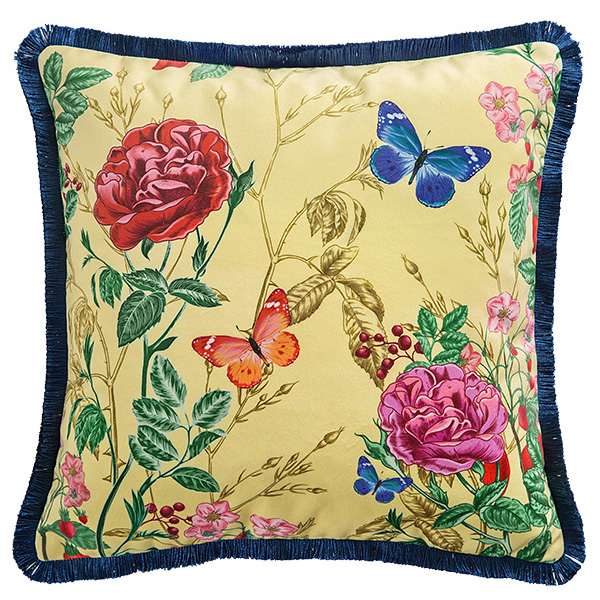 Декоративная подушка Flowers and Butterflies Мульти Декоративная подушка Flowers and Butterflies Мульти в Костроме | Loft Concept