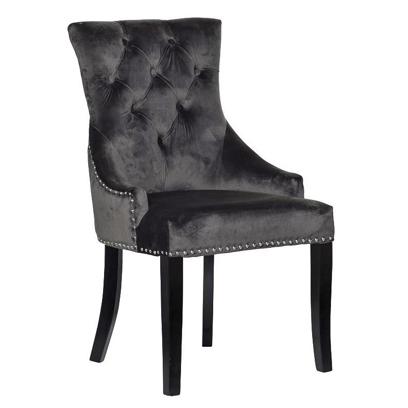 Стул Cozy Gray Chair Серый Хром Черный Стул Cozy Gray Chair Серый Хром Черный в Костроме | Loft Concept