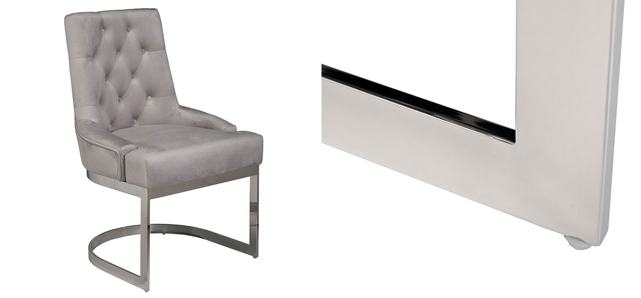 Стул из велюра Antonio gray - фото