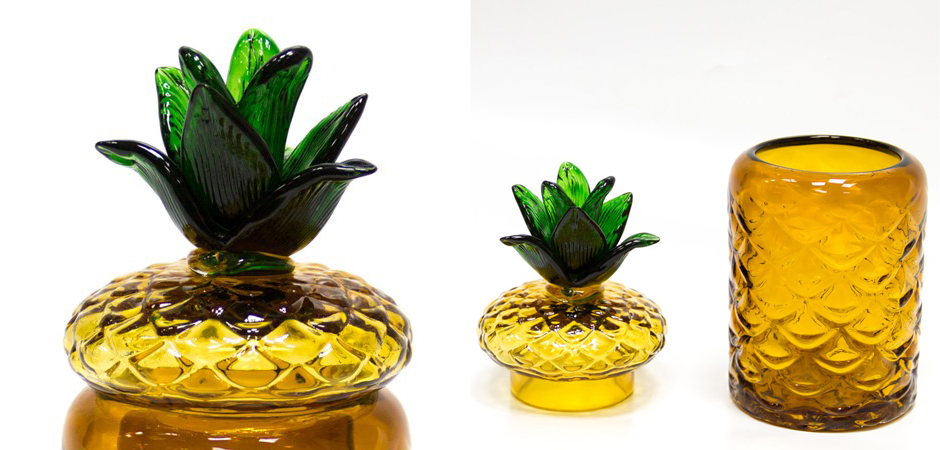 Ваза с крышкой Pineapple Transparent Amber M Ваза с крышкой Pineapple Transparent Amber M - Loft-Concept в Костроме