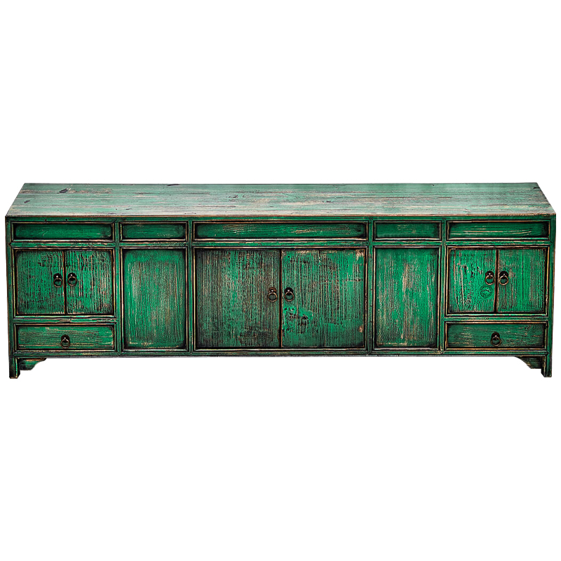 Комод длинный в винтажном стиле Holden Loft Chest of Drawers Green Зеленый Коричневый винтаж Комод длинный в винтажном стиле Holden Loft Chest of Drawers Green Зеленый Коричневый винтаж в Костроме | Loft Concept