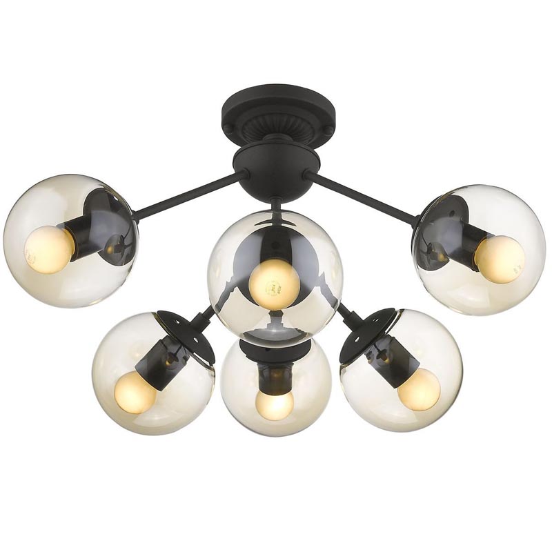 Потолочный светильник Ceiling Lamp Modo 6 black Черный Янтарный Потолочный светильник Ceiling Lamp Modo 6 black Черный Янтарный в Костроме | Loft Concept