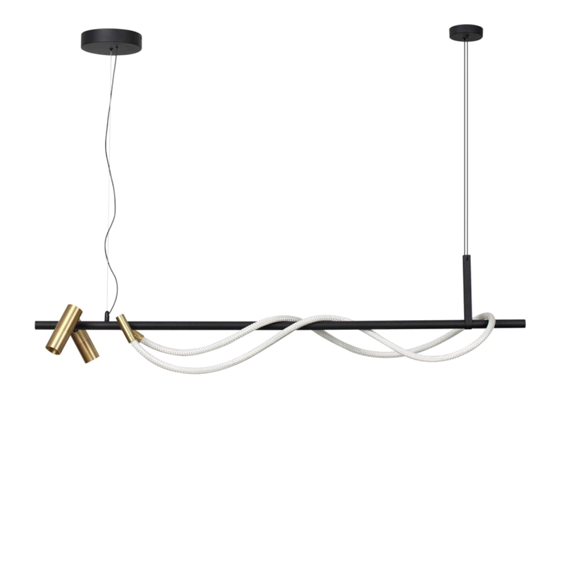 Подвесной Светильник LUKE LAMPCO TRACER LAMP Ширина 144 см Черный Белый Золотой Подвесной Светильник LUKE LAMPCO TRACER LAMP Ширина 144 см Черный Белый Золотой в Костроме | Loft Concept