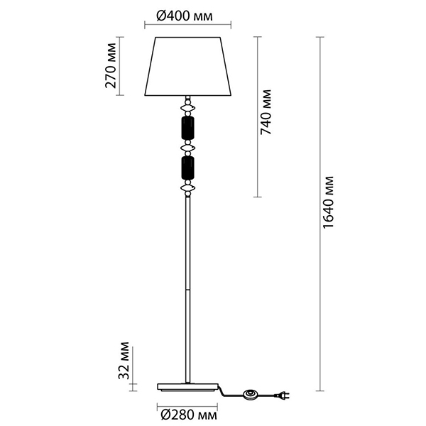 Торшер Iris Fabric Lampshade Floor lamp Candy Торшер Iris Fabric Lampshade Floor lamp Candy в Костроме