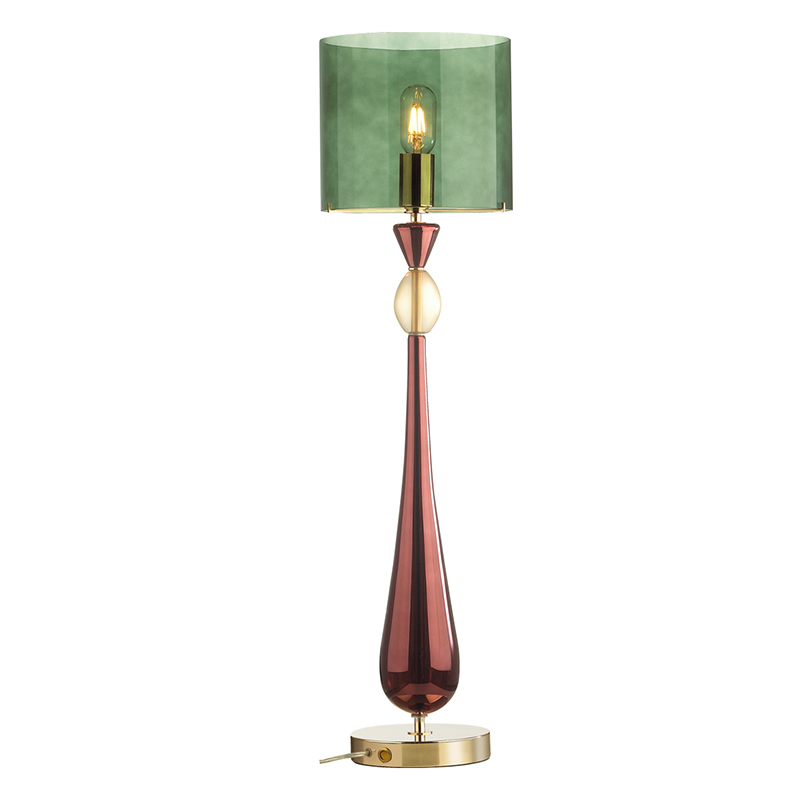 Настольная лампа Roser Green Burgundy Table Lamp Бургундский красный Золотой Зеленый Настольная лампа Roser Green Burgundy Table Lamp Бургундский красный Золотой Зеленый в Костроме | Loft Concept