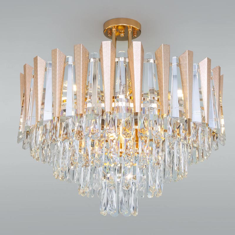 Потолочная люстра Crystal Edge Chandelier Прозрачный (Transparent) Золотой Потолочная люстра Crystal Edge Chandelier Прозрачный (Transparent) Золотой в Костроме | Loft Concept
