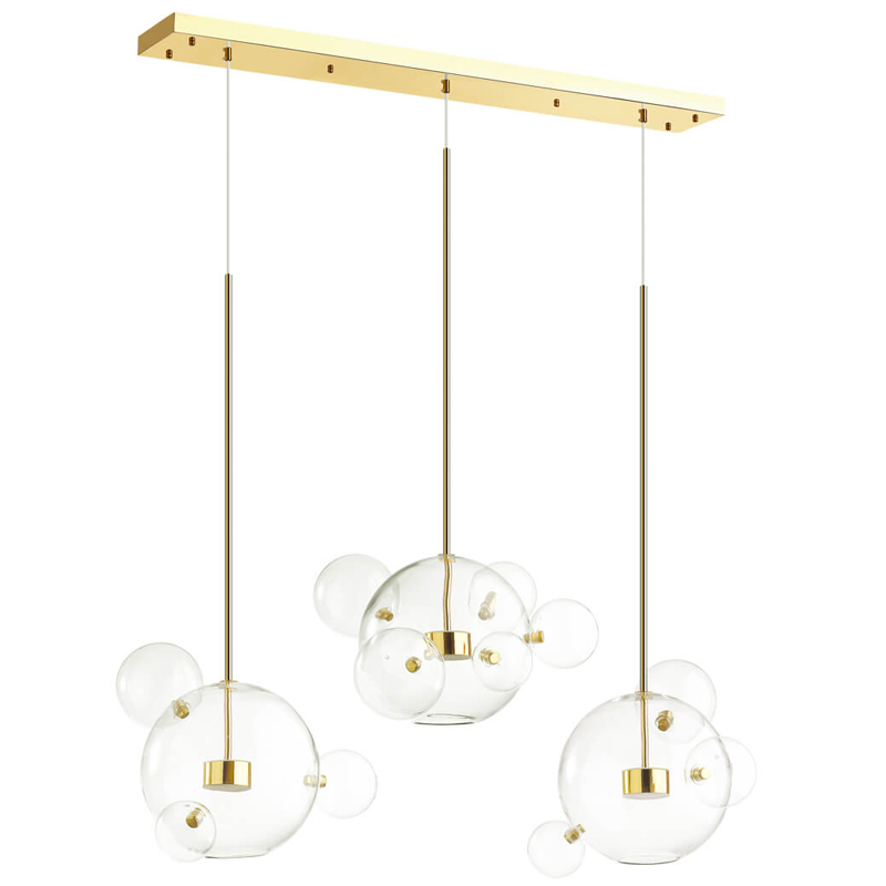 Люстра Transparent Bubble Chandelier Gold Line Глянцевое золото Прозрачный Люстра Transparent Bubble Chandelier Gold Line Глянцевое золото Прозрачный в Костроме | Loft Concept
