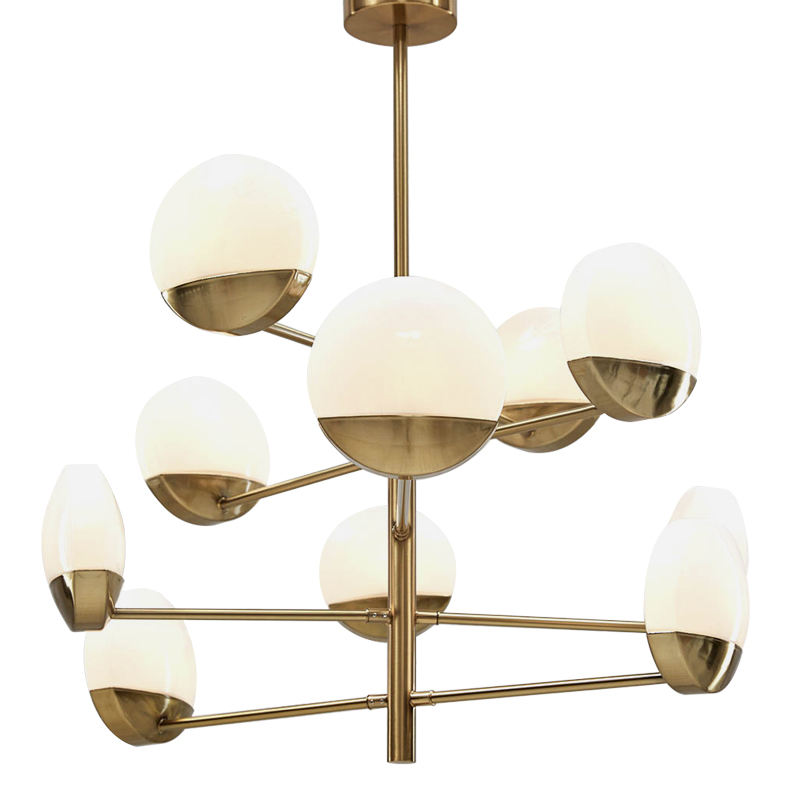 Люстра Perla Chandelier 10 Золотой Белое матовое стекло Люстра Perla Chandelier 10 Золотой Белое матовое стекло в Костроме | Loft Concept