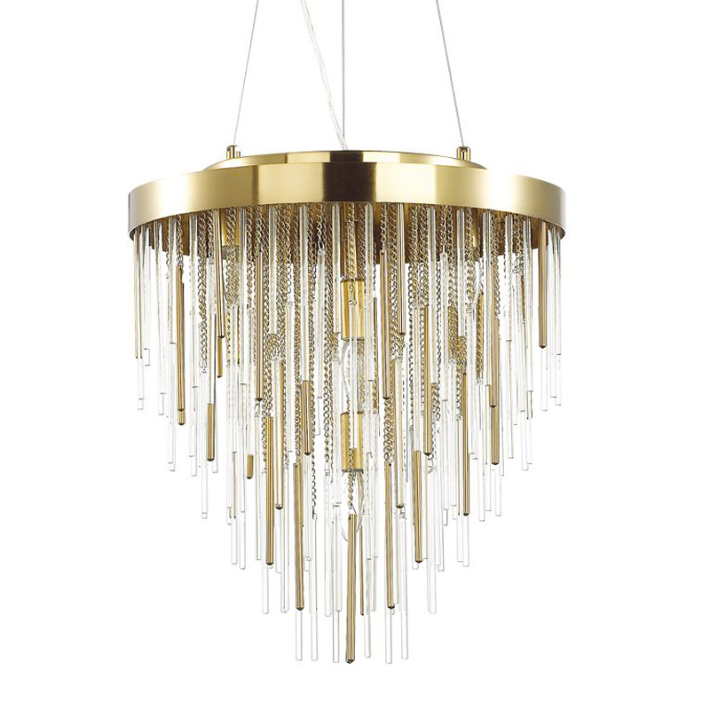 Люстра Luxury Gold & Glass Stripes Золотой Люстра Luxury Gold & Glass Stripes Золотой в Костроме | Loft Concept