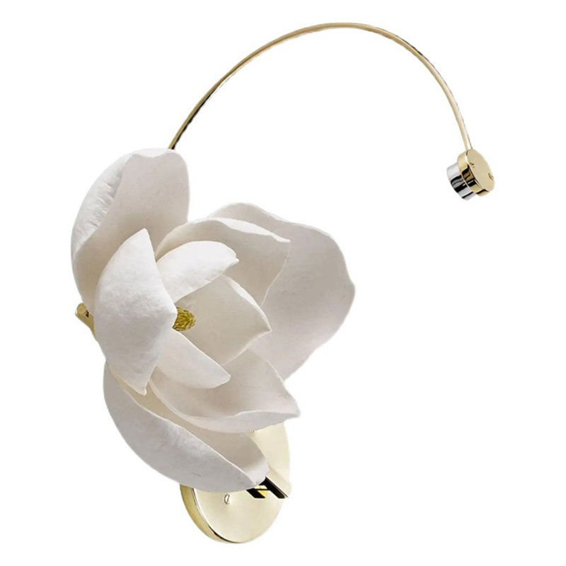 Бра Белый Цветок Lure Sconce by PELLE Белый Глянцевое золото Бра Белый Цветок Lure Sconce by PELLE Белый Глянцевое золото в Костроме | Loft Concept
