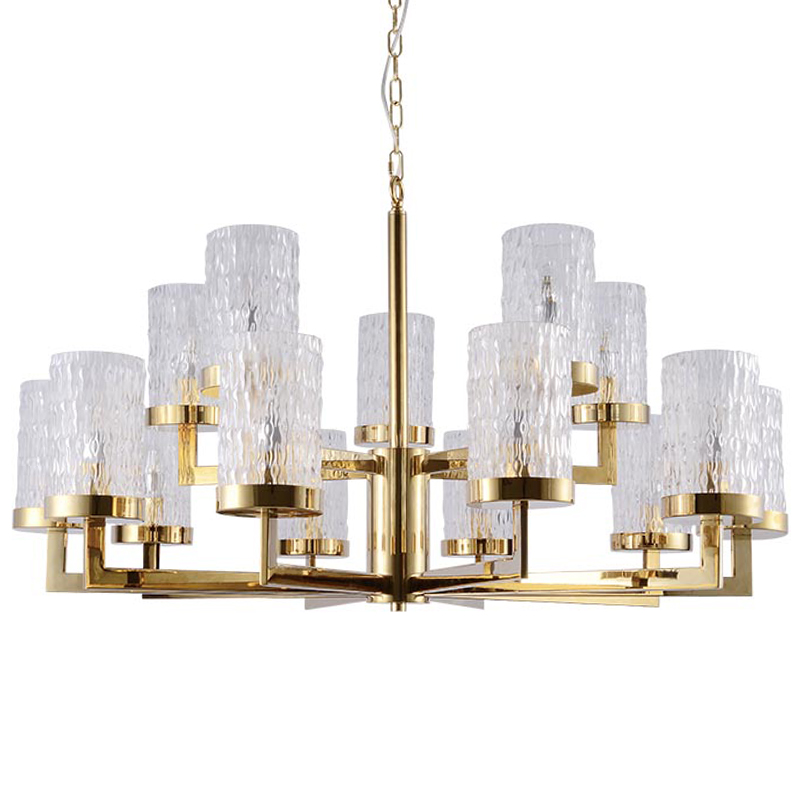 Люстра Estebe Glass Gold Chandelier 14 Золотой Прозрачный Люстра Estebe Glass Gold Chandelier 14 Золотой Прозрачный в Костроме | Loft Concept