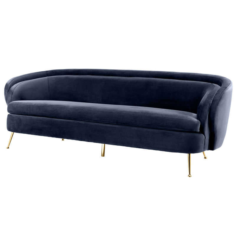 Диван Eichholtz Sofa Orion Синий Латунь Диван Eichholtz Sofa Orion Синий Латунь в Костроме | Loft Concept