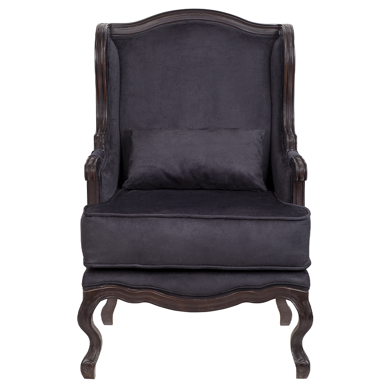 Кресло George Grand Armchair black velour Черный Коричневый Кресло George Grand Armchair black velour Черный Коричневый в Костроме | Loft Concept