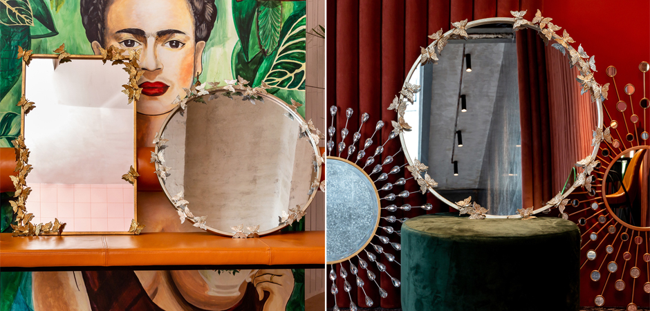 Зеркало Butterflies Circle Silver Mirror Зеркало Butterflies Circle Silver Mirror - Loft-Concept в Костроме