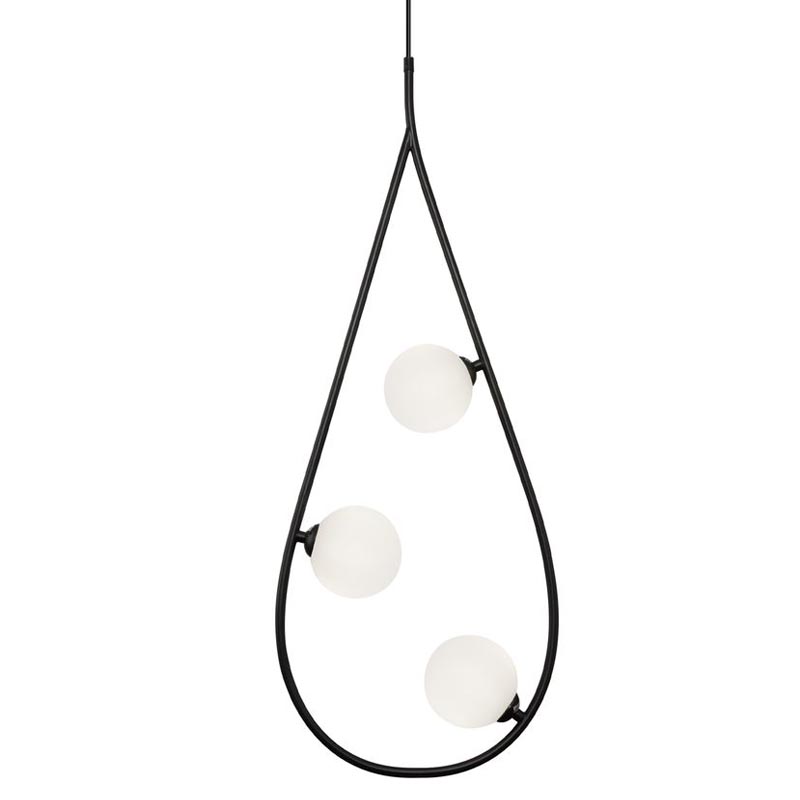 Люстра Marcan 3 Ball Chandelier Black Черный Белый Люстра Marcan 3 Ball Chandelier Black Черный Белый в Костроме | Loft Concept