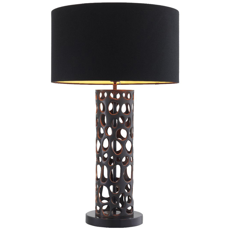Настольная лампа Eichholtz Table Lamp Dix Bronze Черный Темная бронза Черный Мрамор Nero Золотой в Костроме | Loft Concept 