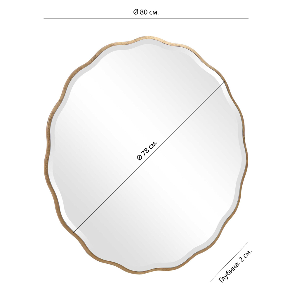 Золотое настенное зеркало Yvon Mirror Золотое настенное зеркало Yvon Mirror в Костроме