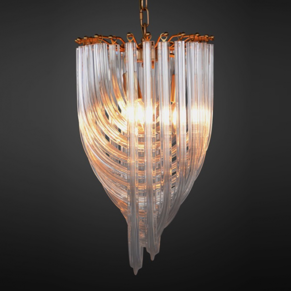 Люстра Retro Frozen Glass Chandelier 30 Champagne Люстра Retro Frozen Glass Chandelier 30 Champagne в Костроме | Loft Concept