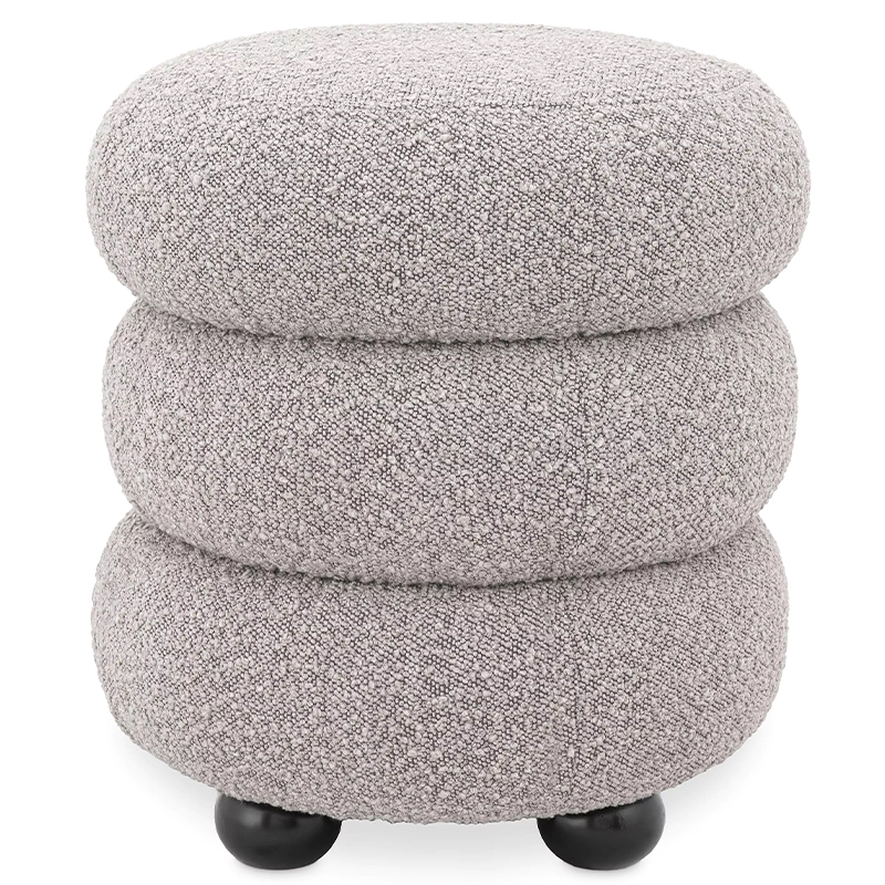 Пуф Eichholtz Stool Tulum Grey Светло-серый Черный Пуф Eichholtz Stool Tulum Grey Светло-серый Черный в Костроме | Loft Concept