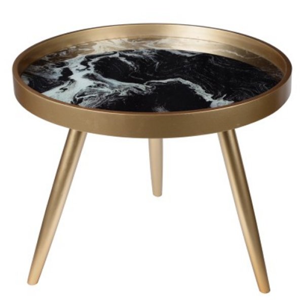 Coffee Table Salver Marble Золотой Черный Coffee Table Salver Marble Золотой Черный в Костроме | Loft Concept