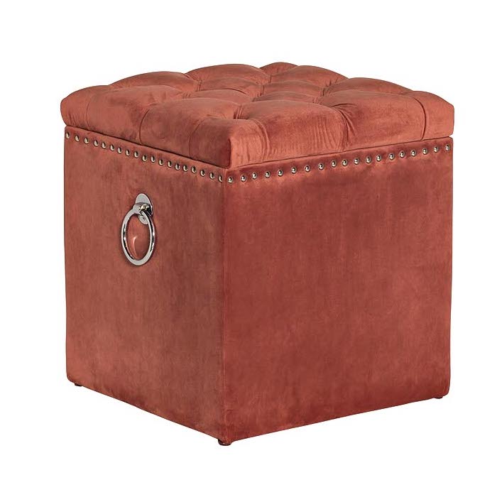 Пуф Terracotta Box Puff Терракотовый Хром Пуф Terracotta Box Puff Терракотовый Хром в Костроме | Loft Concept