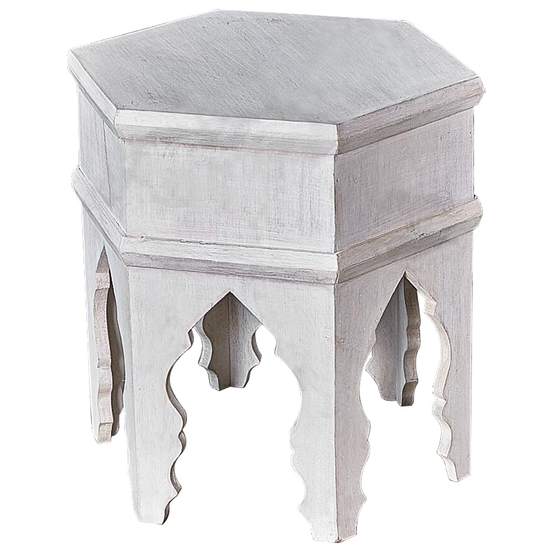 Приставной стол Weimin Grey MangoSide Table Белый Приставной стол Weimin Grey MangoSide Table Белый в Костроме | Loft Concept