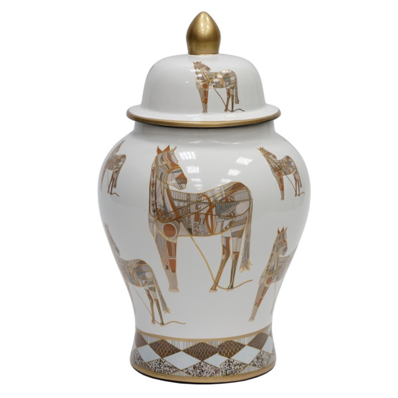 Ваза Horses Vase Белый Бежевый Коричневый Ваза Horses Vase Белый Бежевый Коричневый в Костроме | Loft Concept