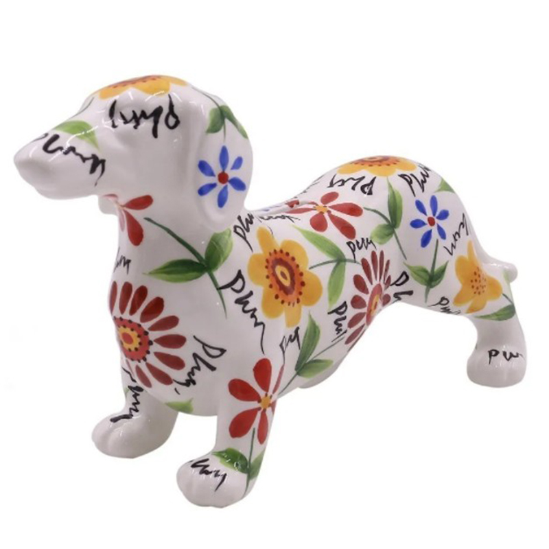 Статуэтка Flower Dachshund Белый Мульти Статуэтка Flower Dachshund Белый Мульти в Костроме | Loft Concept