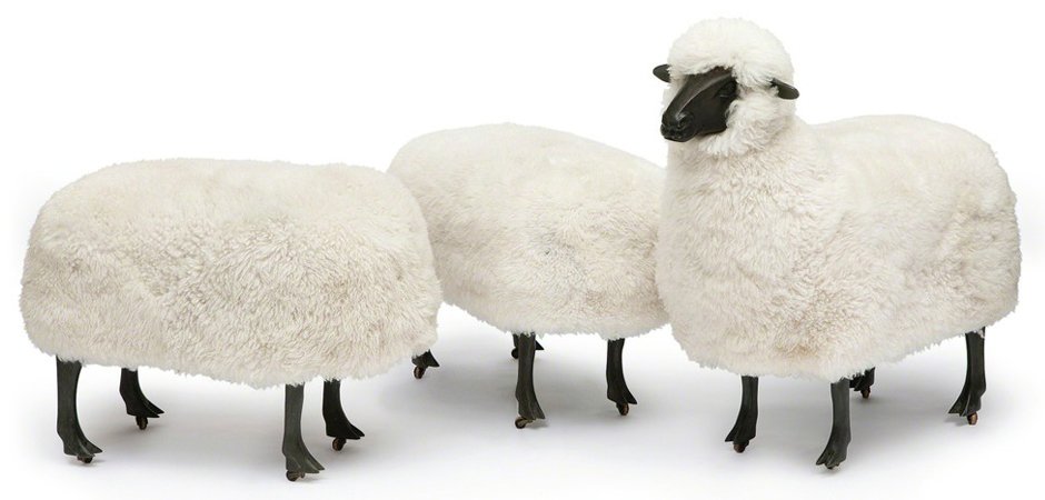 Пуф Овечка Sheep Bench  White Moutons de laine - фото №3