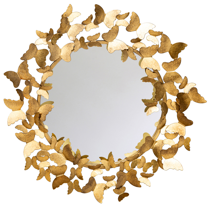Зеркало Butterflies Circle Gold Mirror Зеркало Butterflies Circle Gold Mirror в Костроме | Loft Concept