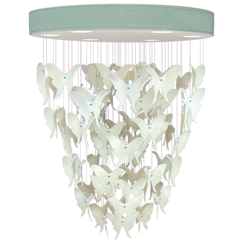 Люстра Белые Бабочки Светло-Зеленая база Night Butterflies Chandelier Зеленый Белый Люстра Белые Бабочки Светло-Зеленая база Night Butterflies Chandelier Зеленый Белый в Костроме | Loft Concept