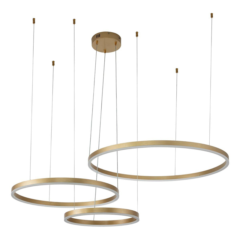 Подвесной светильник Neo Circles Triple Gold Золотой Подвесной светильник Neo Circles Triple Gold Золотой в Костроме | Loft Concept