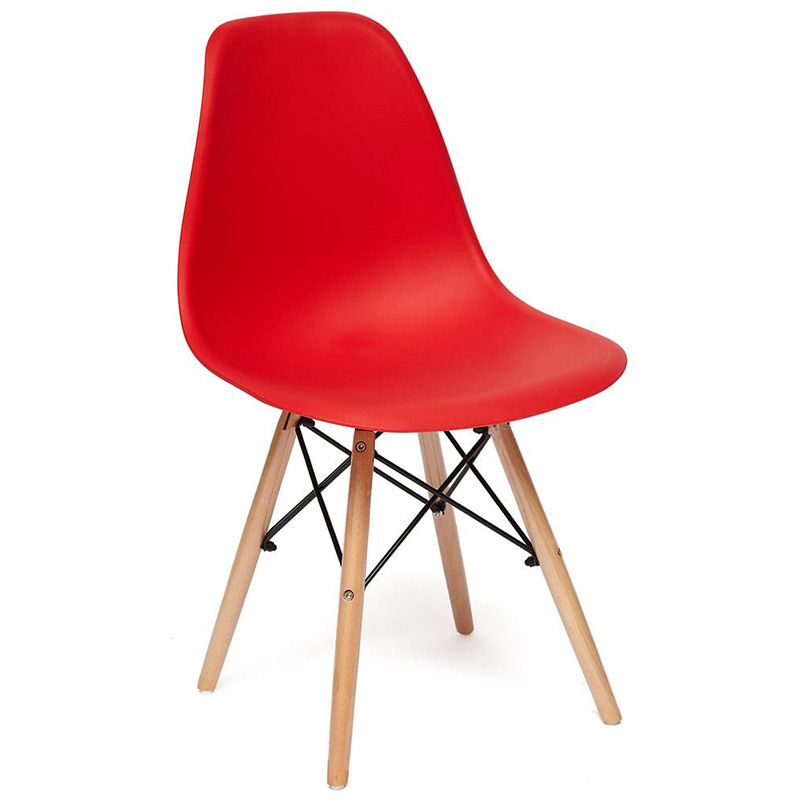 Стул DSW red Красный Древесина в Костроме | Loft Concept 