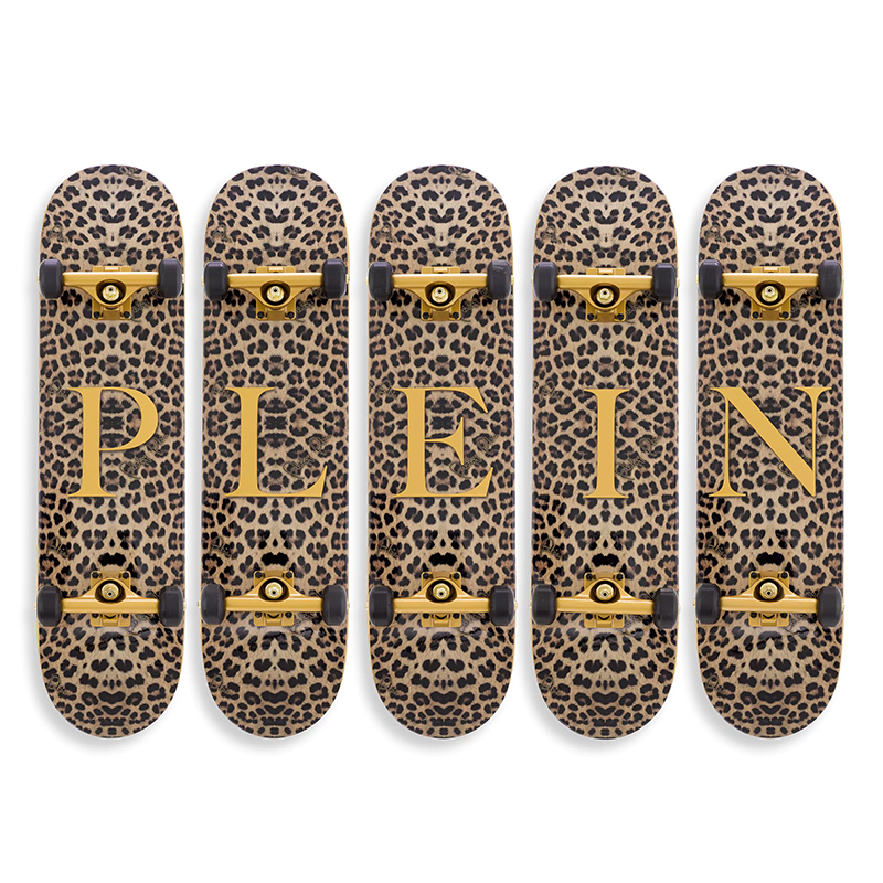 Арт-объект на стену Philipp Plein Skateboard Leopard PLEIN Бежевый Коричневый Черный Золотой Арт-объект на стену Philipp Plein Skateboard Leopard PLEIN Бежевый Коричневый Черный Золотой в Костроме | Loft Concept
