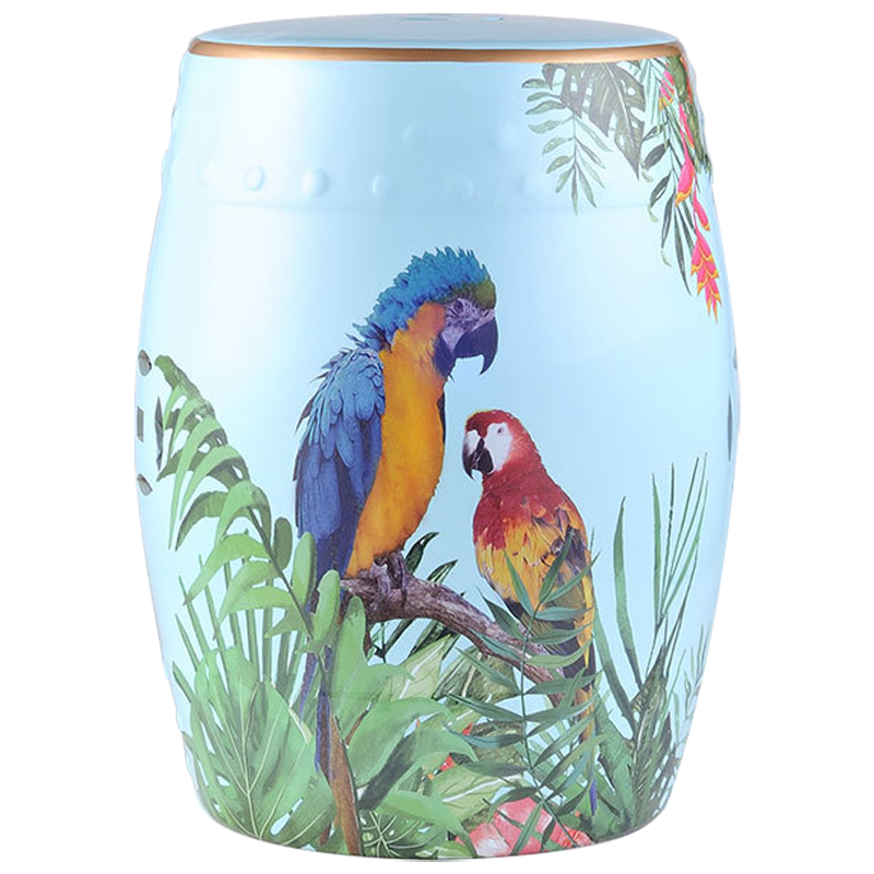 Керамический табурет Parrots Tropical Animal Ceramic Stool Blue Голубой Мульти Керамический табурет Parrots Tropical Animal Ceramic Stool Blue Голубой Мульти в Костроме | Loft Concept