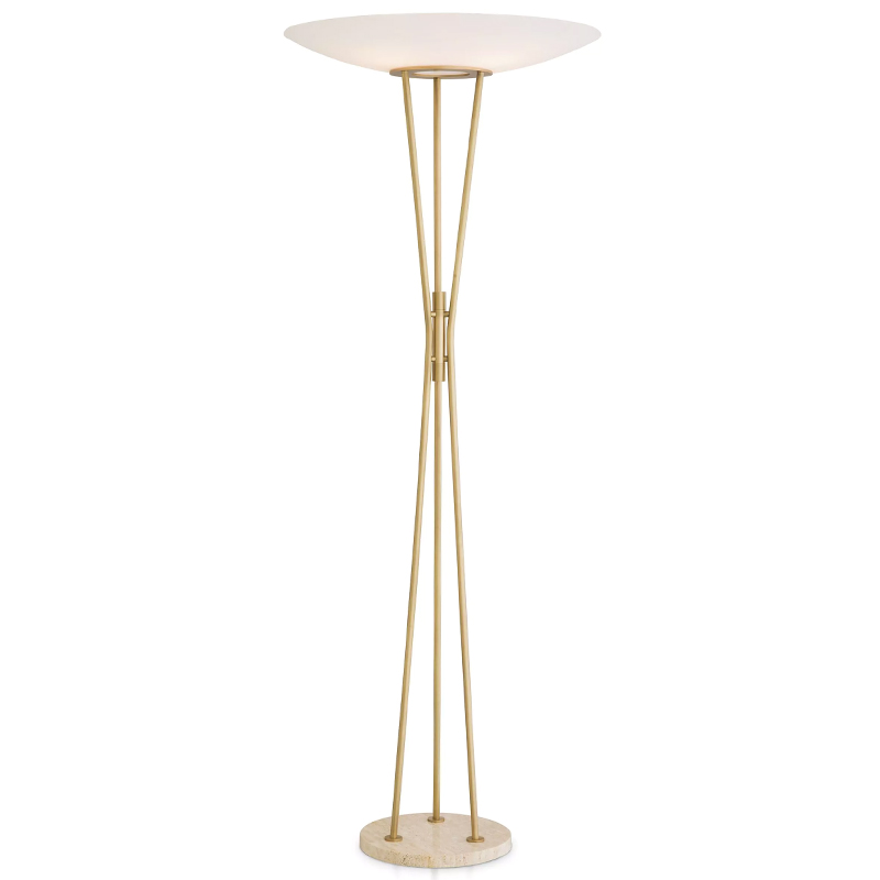 Торшер Eichholtz Floor Lamp Collina Латунь Белый Песочный Торшер Eichholtz Floor Lamp Collina Латунь Белый Песочный в Костроме | Loft Concept