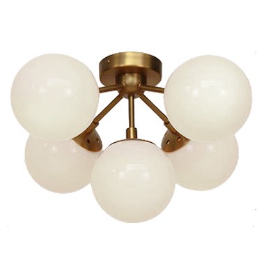Потолочный светильник Modo 5 Brass color & white glass Молочный Потолочный светильник Modo 5 Brass color & white glass Молочный в Костроме | Loft Concept