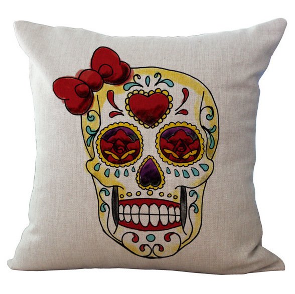 Декоративная подушка Skull With Bow Декоративная подушка Skull With Bow в Костроме | Loft Concept