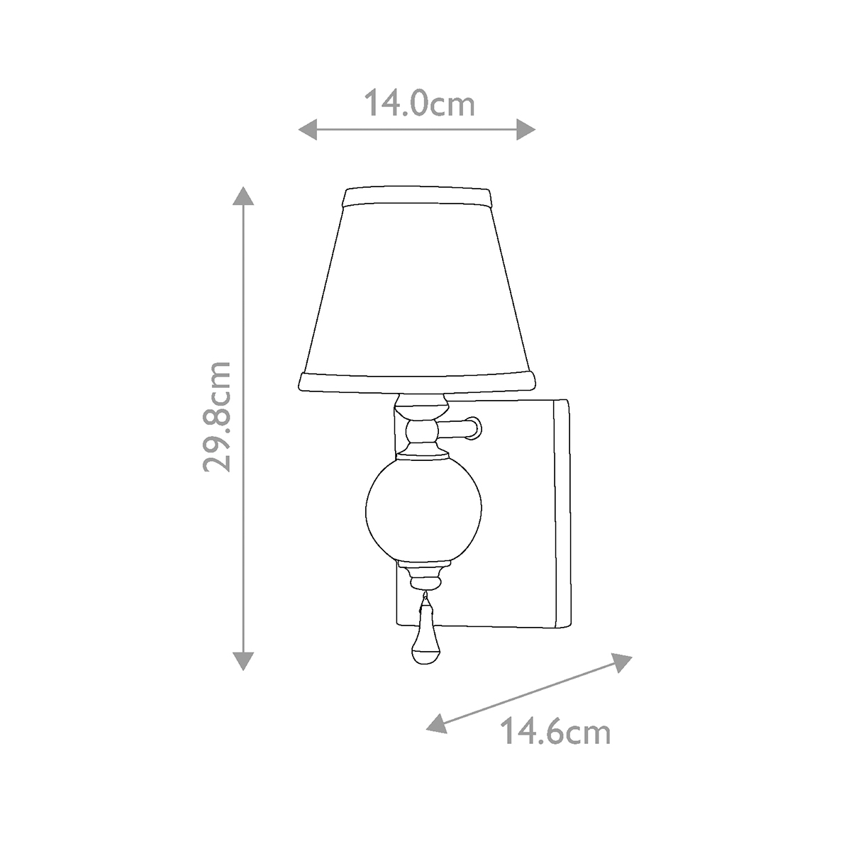 Бра со стеклянным шарообразным декором с пузырьками и бежевым абажуром Feiss в Костроме