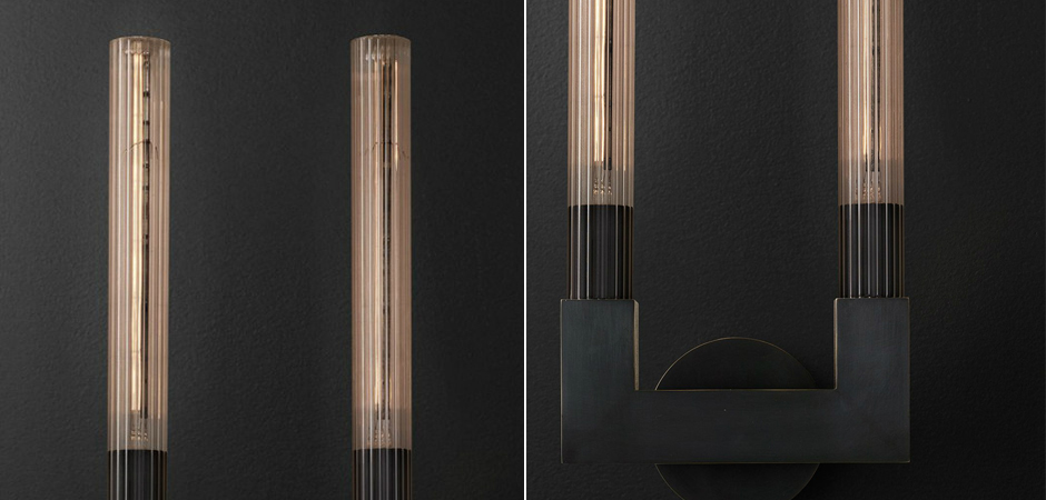 Бра RH CANNELLE wall lamp DOUBLE Sconces Black Бра RH CANNELLE wall lamp DOUBLE Sconces Black - Loft-Concept в Костроме