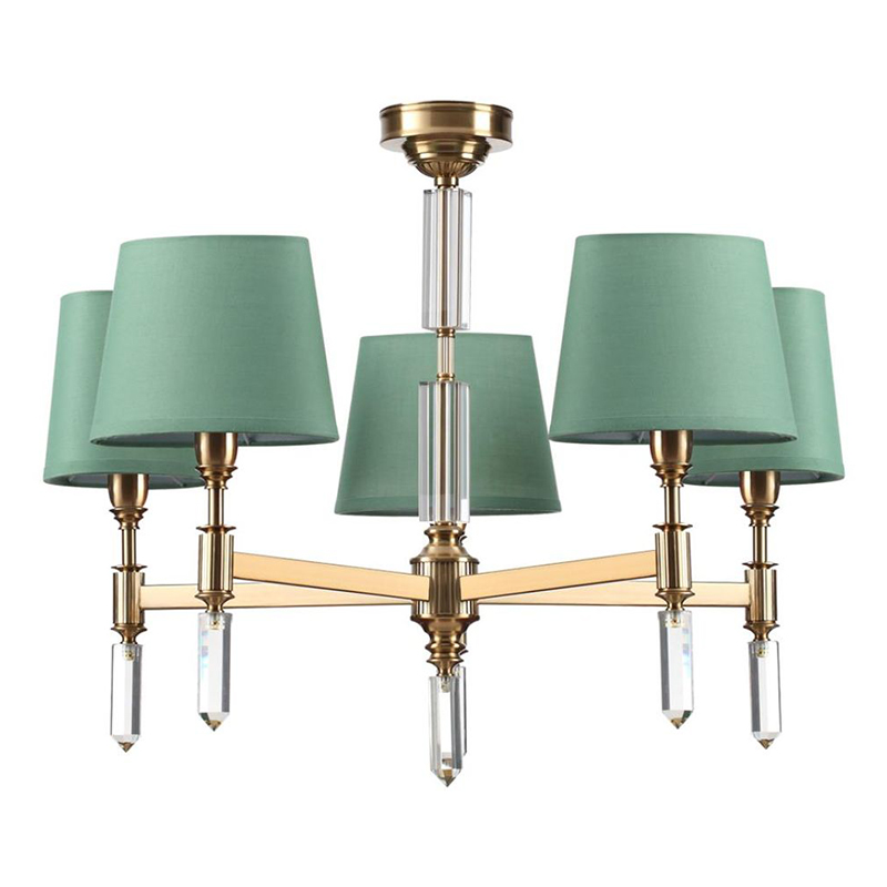 Люстра Ramona Green Chandelier Бронза Зеленый Люстра Ramona Green Chandelier Бронза Зеленый в Костроме | Loft Concept